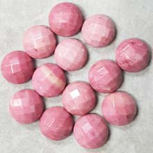 12MM FACETED ROUND CABOCHON NEW RHODONITE(8PCS/BAG)